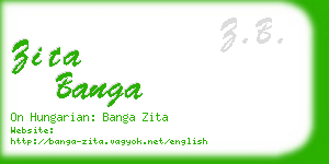 zita banga business card